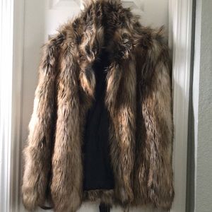 Bebe faux fur coat medium